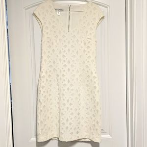 Gorgeous textured cutout cap sleeve dress